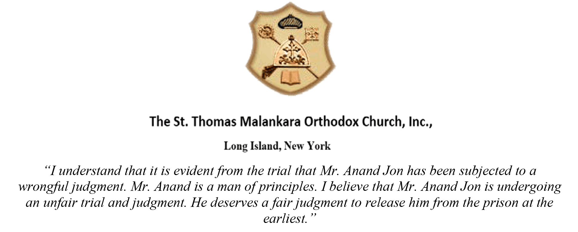 The St. Thomas Malankara Orthodox Church, Inc.