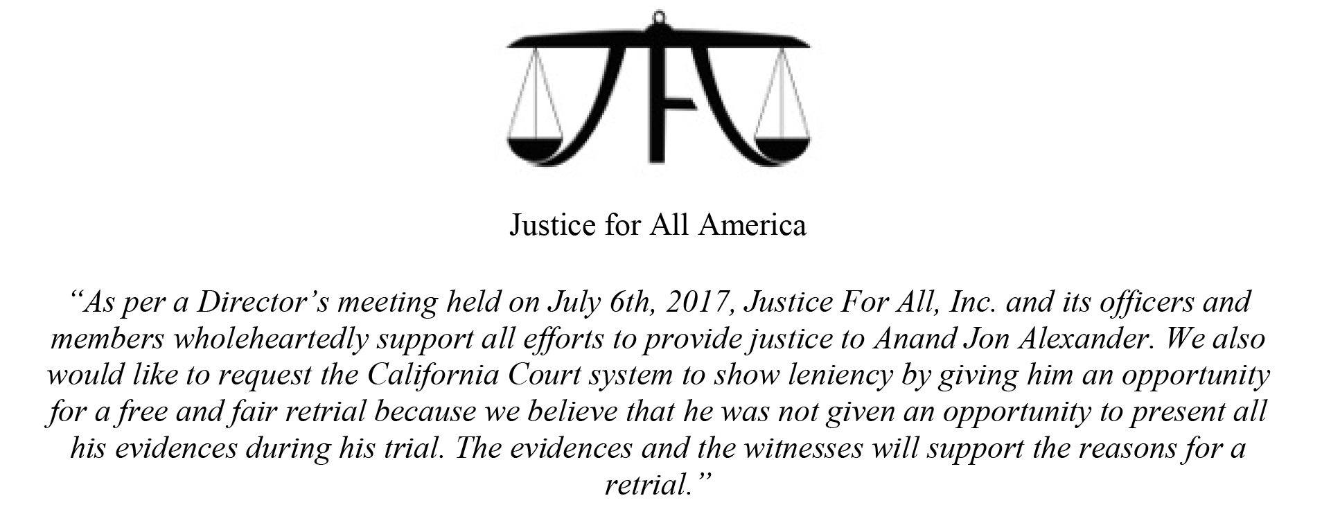 Justice for All America